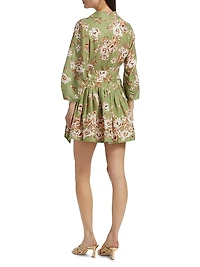 Raya Floral Belted Mini Shirtdress