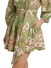 Raya Floral Belted Mini Shirtdress