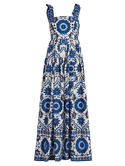 Tula Floral Cotton Poplin Maxi Dress