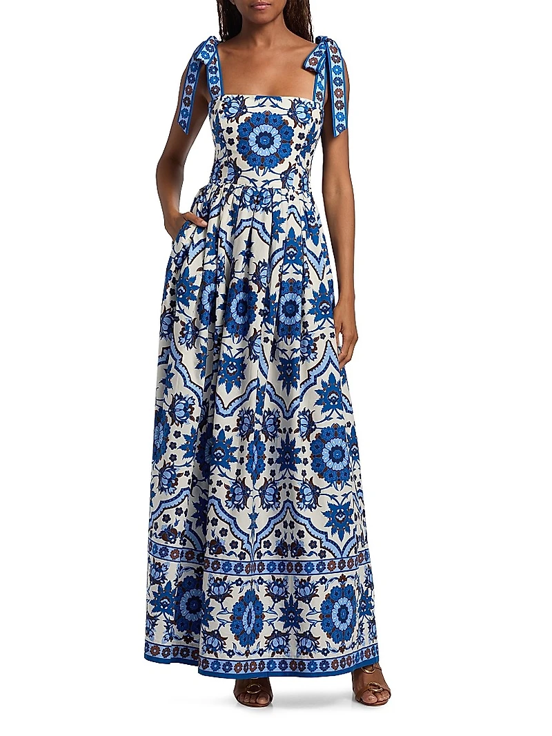 Tula Floral Cotton Poplin Maxi Dress