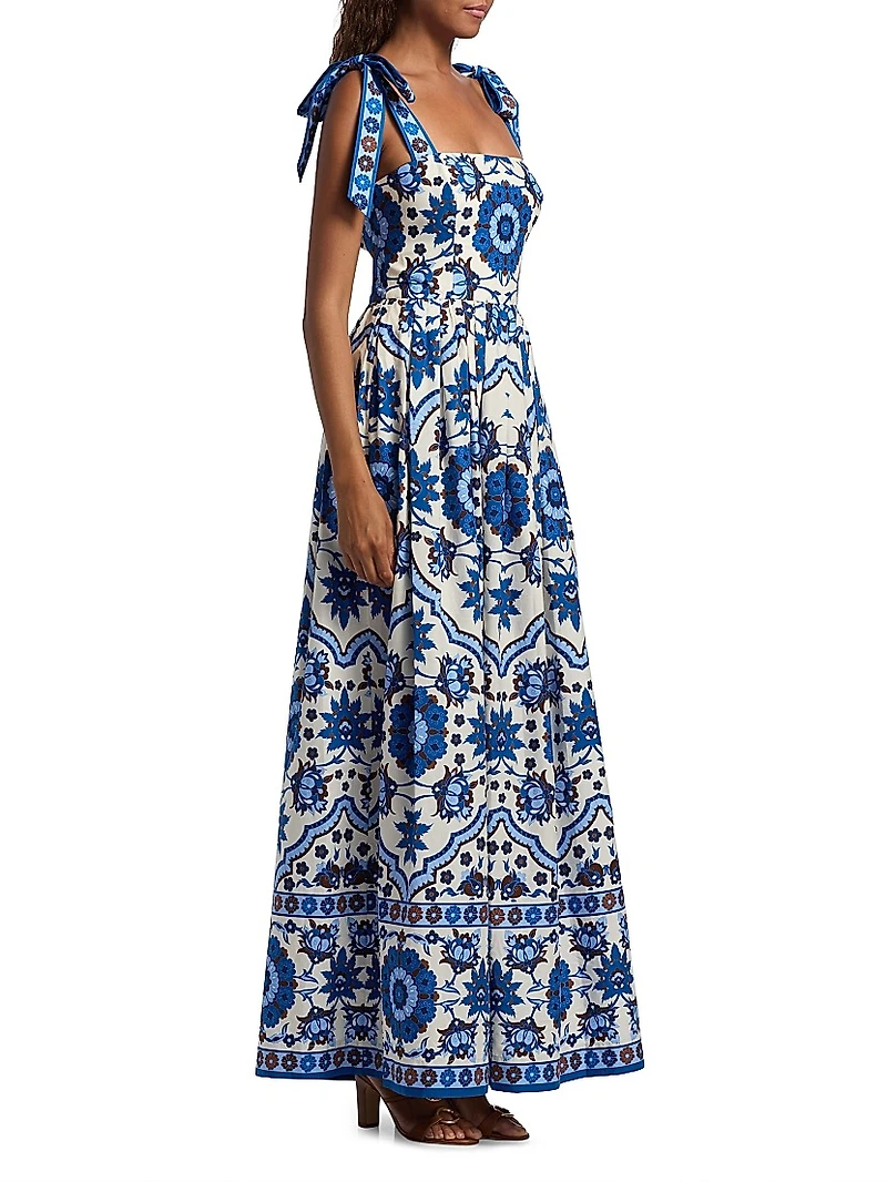 Tula Floral Cotton Poplin Maxi Dress