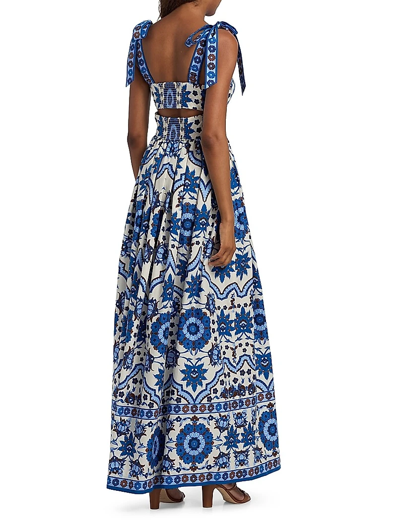 Tula Floral Cotton Poplin Maxi Dress