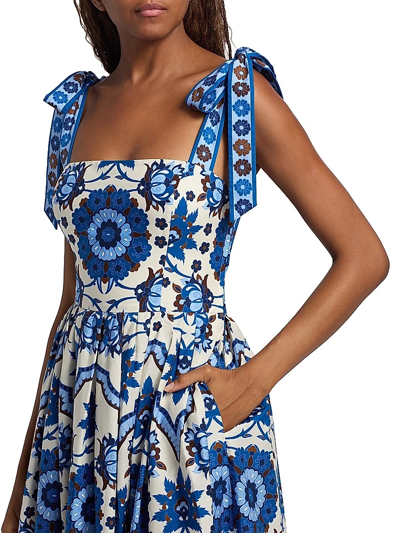 Tula Floral Cotton Poplin Maxi Dress