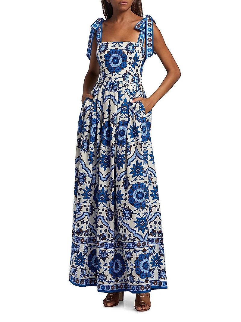 Tula Floral Cotton Poplin Maxi Dress
