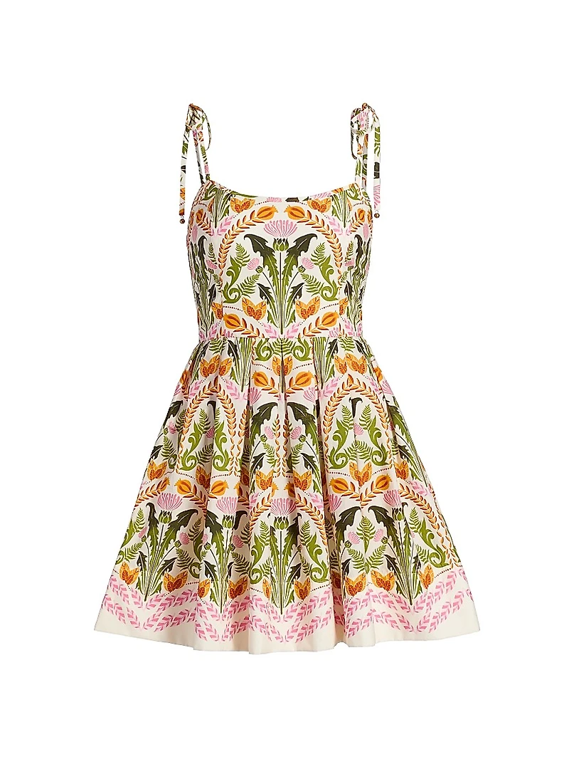 Laia Printed Tie-Strap Minidress