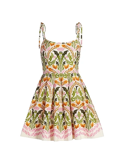 Laia Printed Tie-Strap Minidress