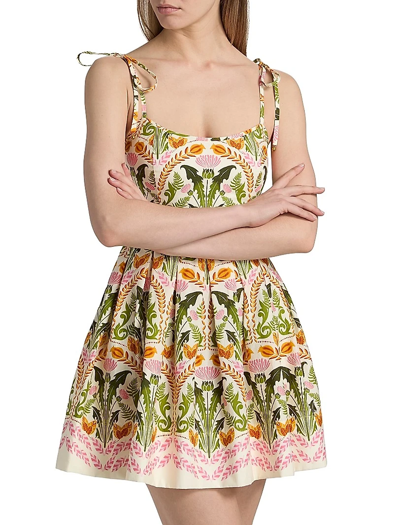 Laia Printed Tie-Strap Minidress