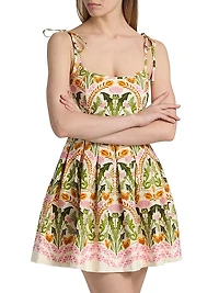 Laia Printed Tie-Strap Minidress