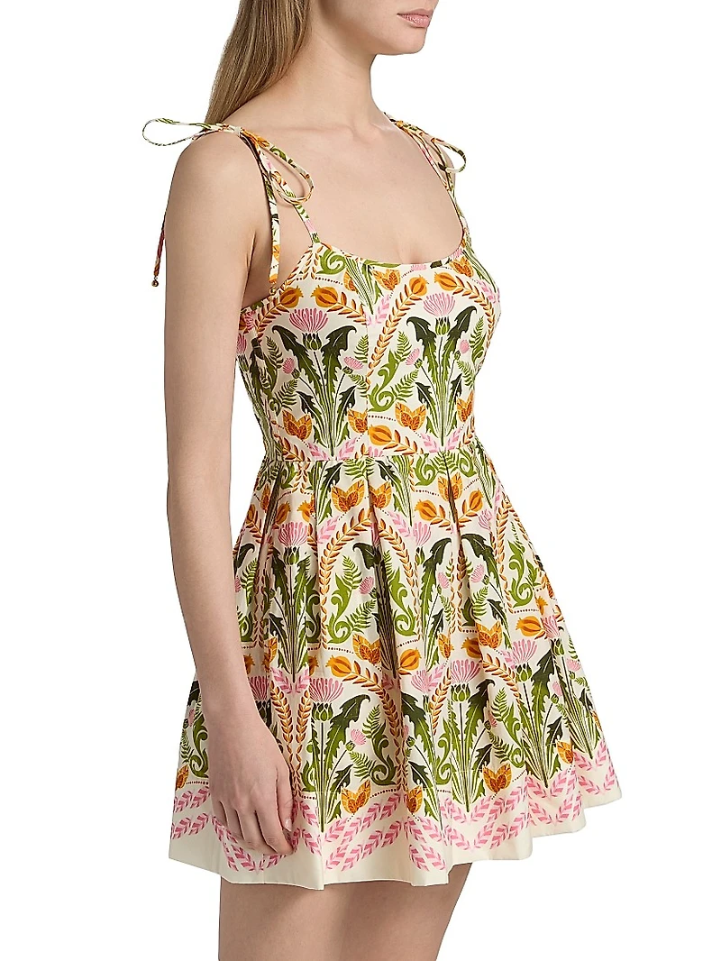 Laia Printed Tie-Strap Minidress