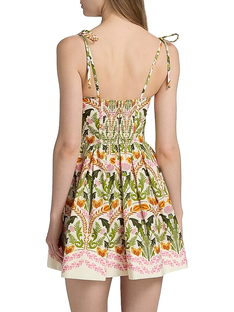 Laia Printed Tie-Strap Minidress