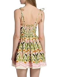 Laia Printed Tie-Strap Minidress