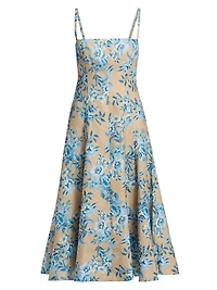 Gimlet Floral Paneled Midi-Dress