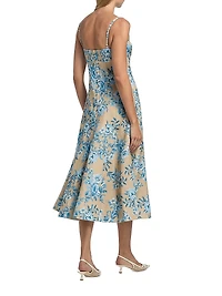 Gimlet Floral Paneled Midi-Dress
