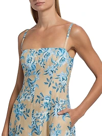 Gimlet Floral Paneled Midi-Dress