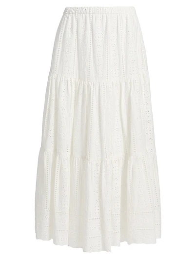 Melanie Embroidered Eyelet Maxi Skirt