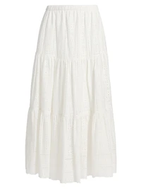 Melanie Embroidered Eyelet Maxi Skirt