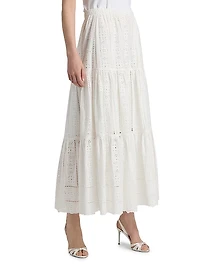 Melanie Embroidered Eyelet Maxi Skirt
