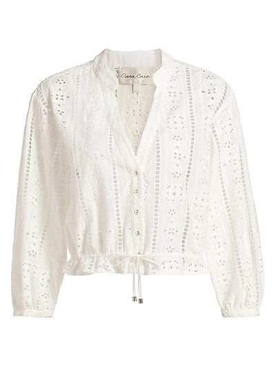 Perrin Eyelet Drawstring Top