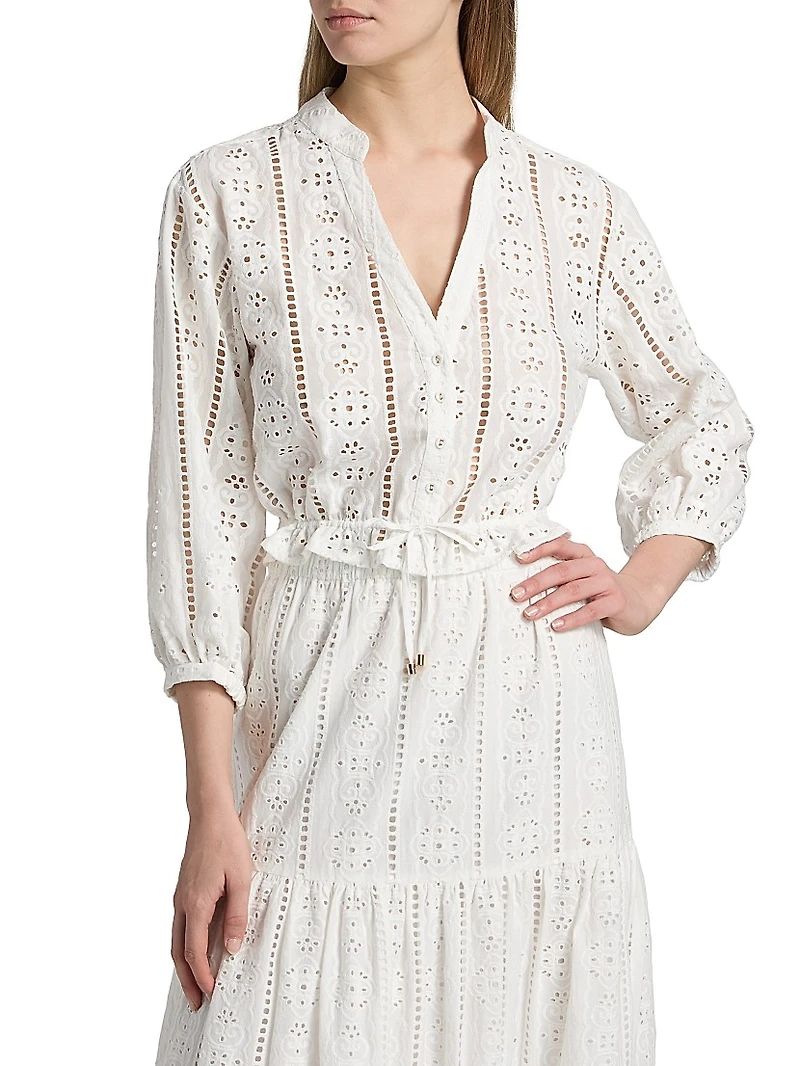 Perrin Eyelet Drawstring Top