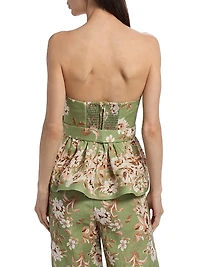 Tilda Floral Belted Strapless Top