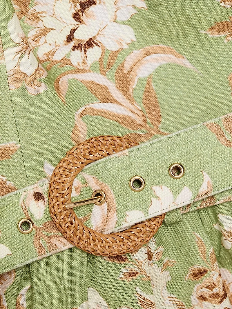 Tilda Floral Belted Strapless Top