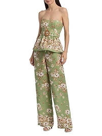 Tilda Floral Belted Strapless Top