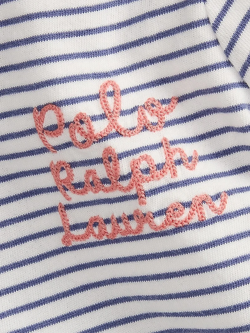 Baby Girl's 2-Piece Striped T-Shirt & Ruffle-Trim Shorts Set
