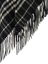 Check Wool-Cashmere Cape