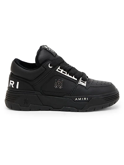 Metallic MA-1 Leather Low-Top Sneakers