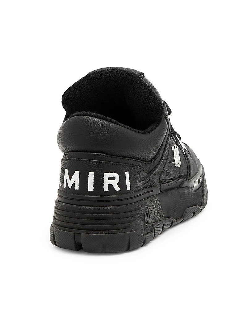 Metallic MA-1 Leather Low-Top Sneakers