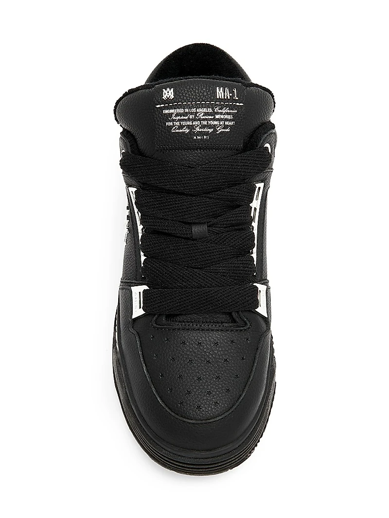 Metallic MA-1 Leather Low-Top Sneakers