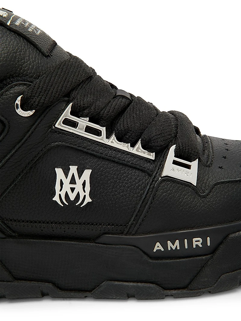 Metallic MA-1 Leather Low-Top Sneakers