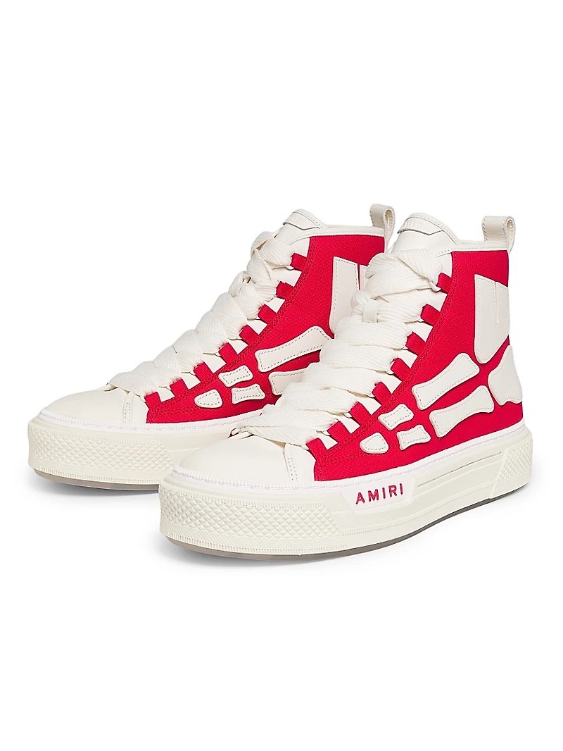 Skel Court Canvas High-Top Sneakers