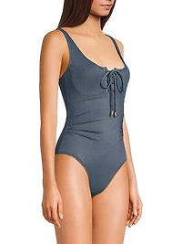 Taylor Indigo Twill One-Piece Swimsuit