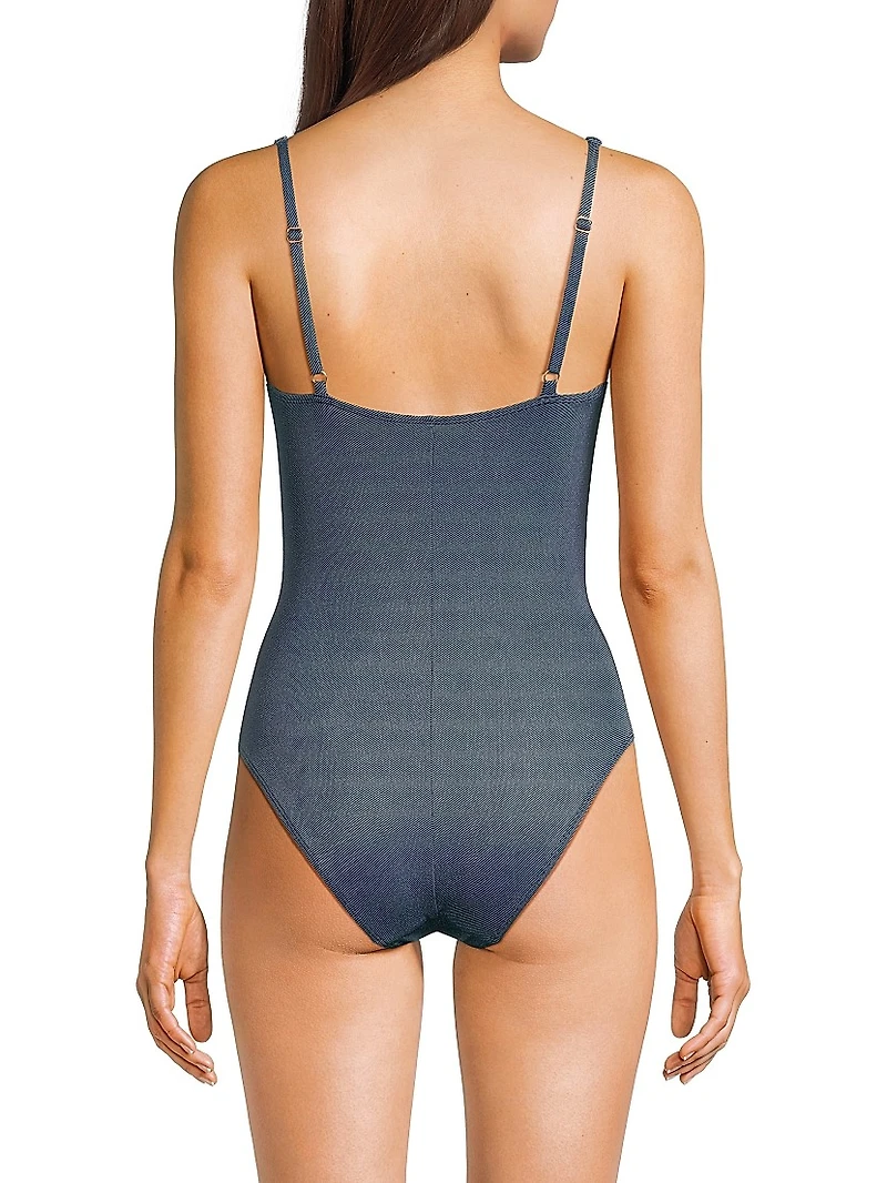 Taylor Indigo Twill One-Piece Swimsuit