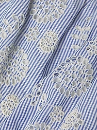 Dani Embroidered Striped Cotton Cami Top