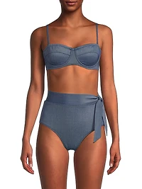Nellie Indigo Twill Bikini Top