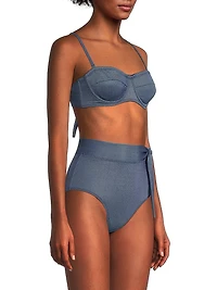 Nellie Indigo Twill Bikini Top