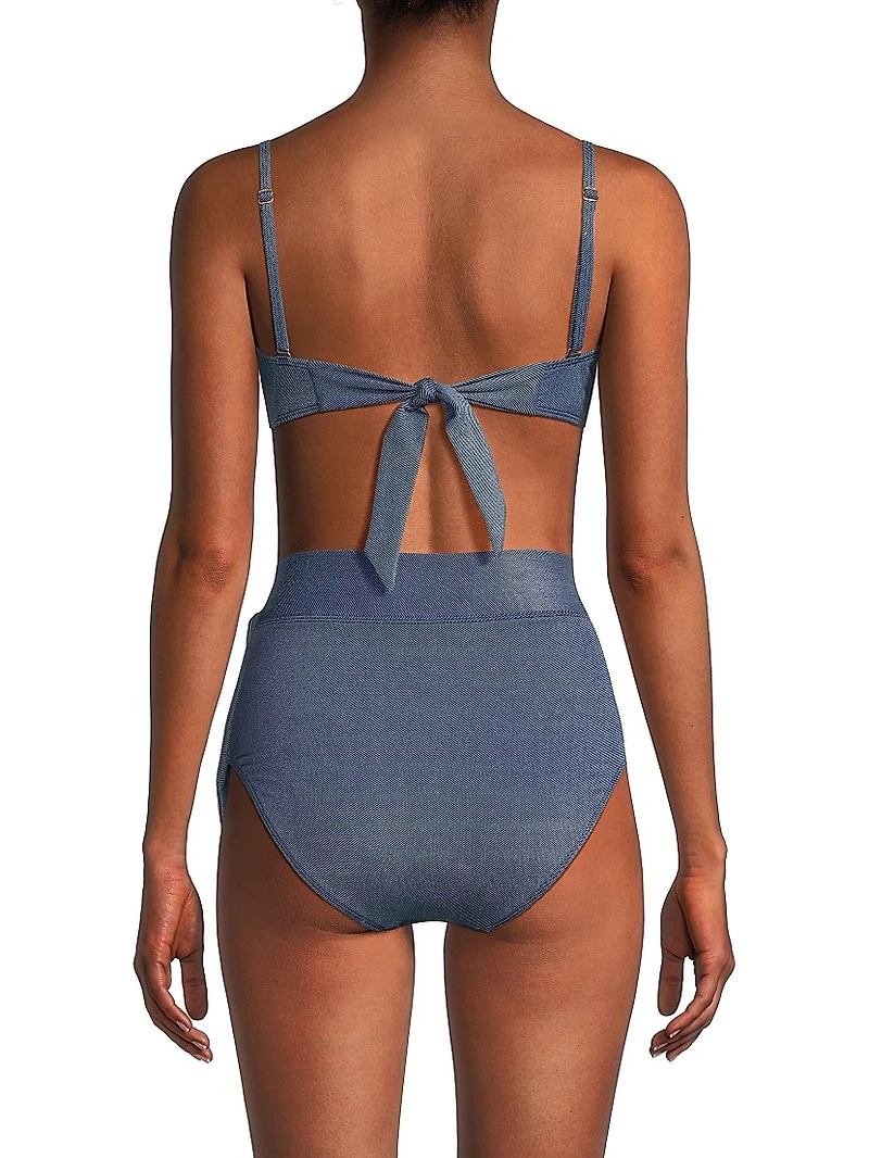 Nellie Indigo Twill Bikini Top