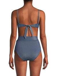 Nellie Indigo Twill Bikini Top