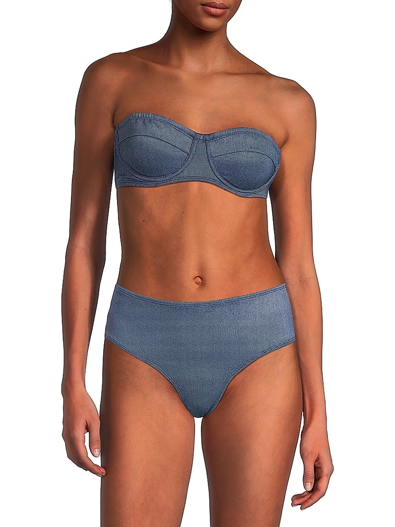 Nellie Indigo Twill Bikini Top