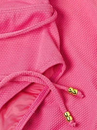 Belted Metallic High-Waisted Bikini Bottom