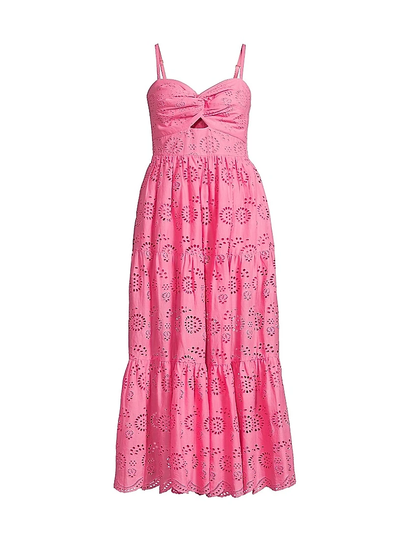 Jillian Eyelet Midi-Dress