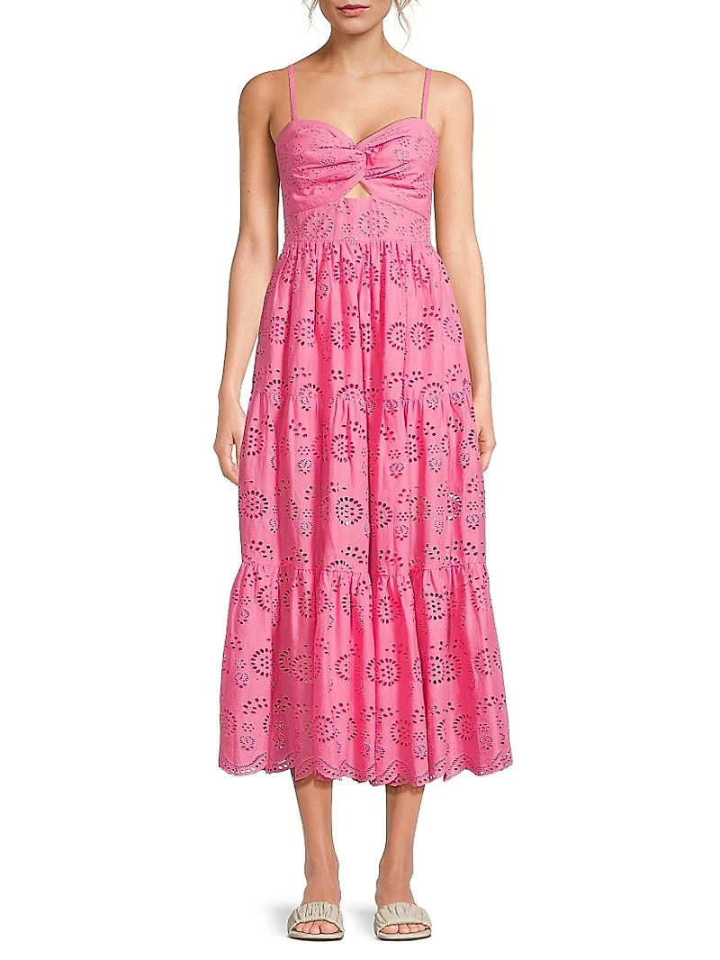 Jillian Eyelet Midi-Dress