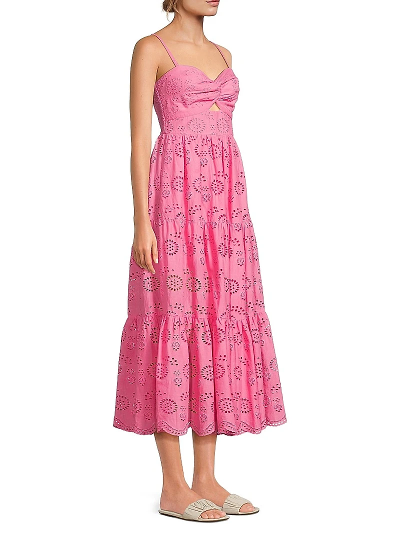 Jillian Eyelet Midi-Dress