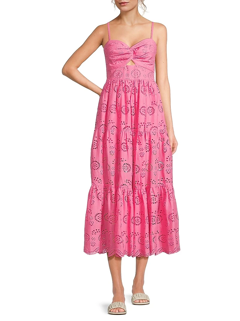 Jillian Eyelet Midi-Dress