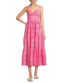 Jillian Eyelet Midi-Dress