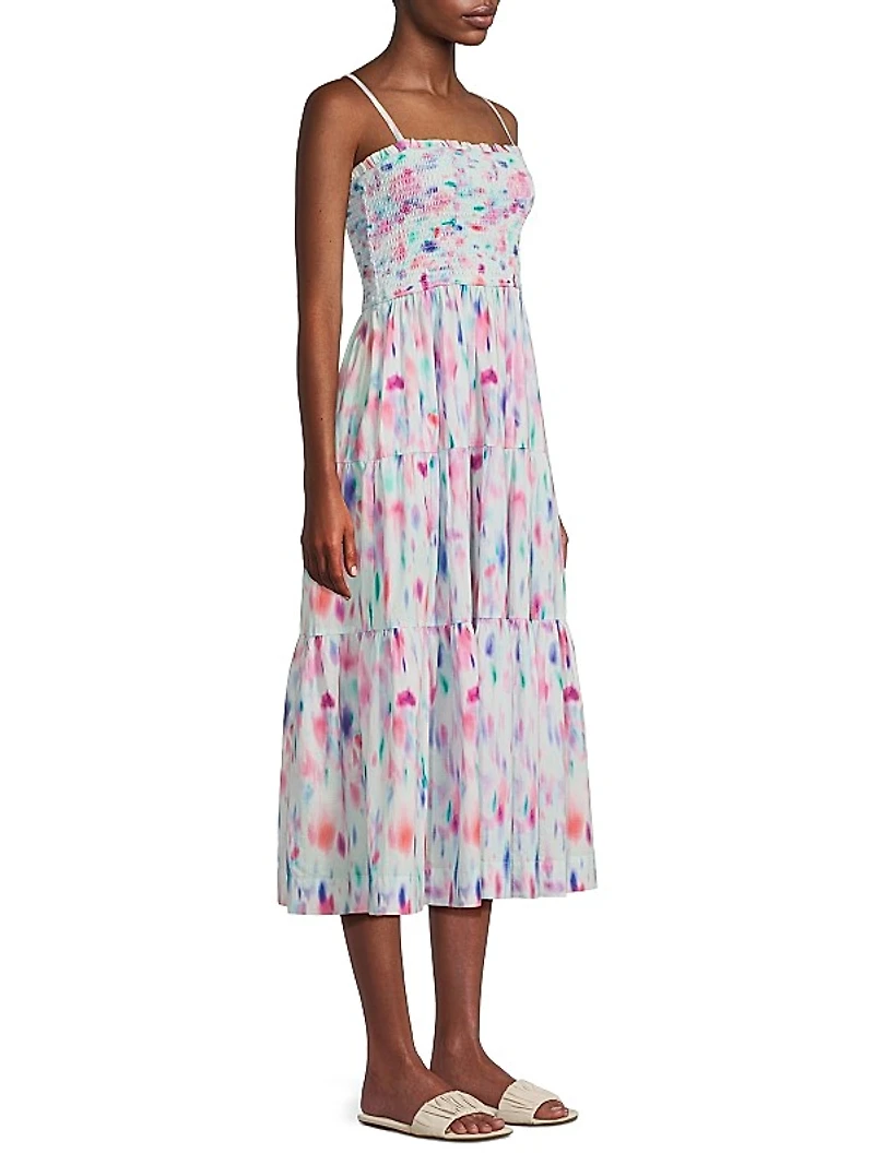 Kristen Hazy Ikat Midi-Dress