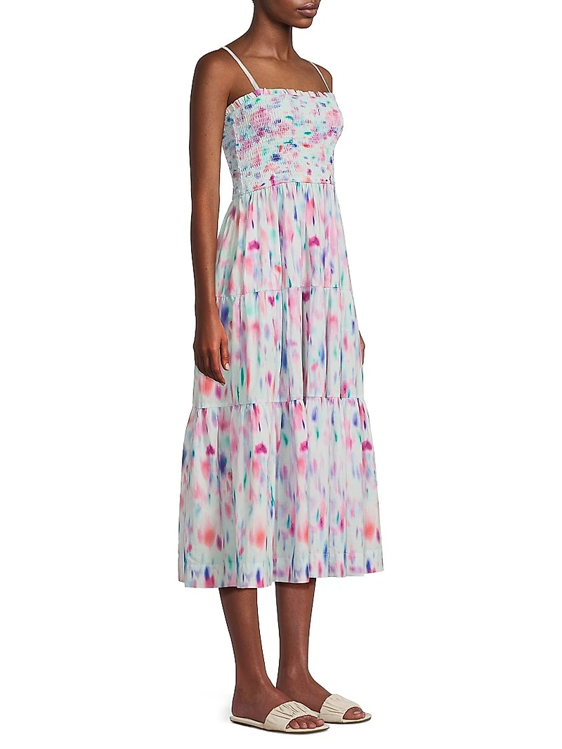 Kristen Hazy Ikat Midi-Dress
