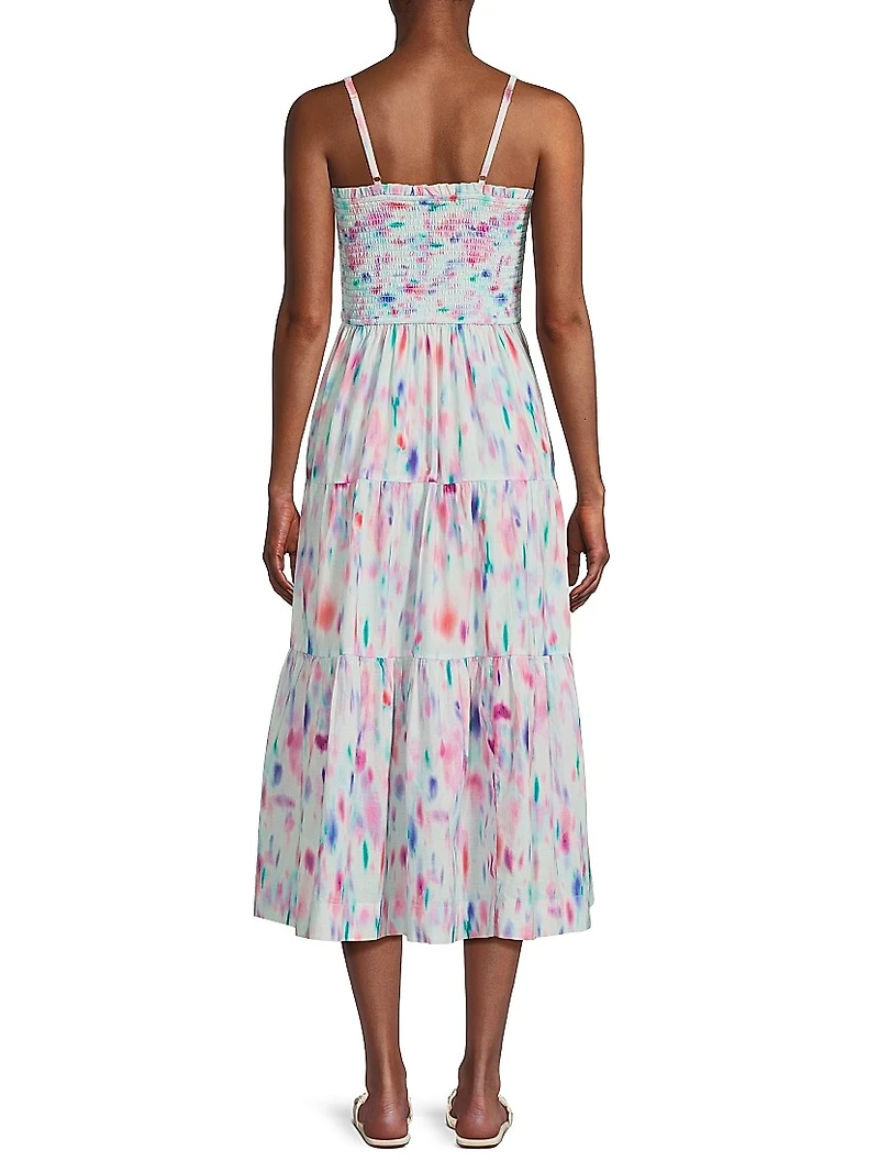 Kristen Hazy Ikat Midi-Dress